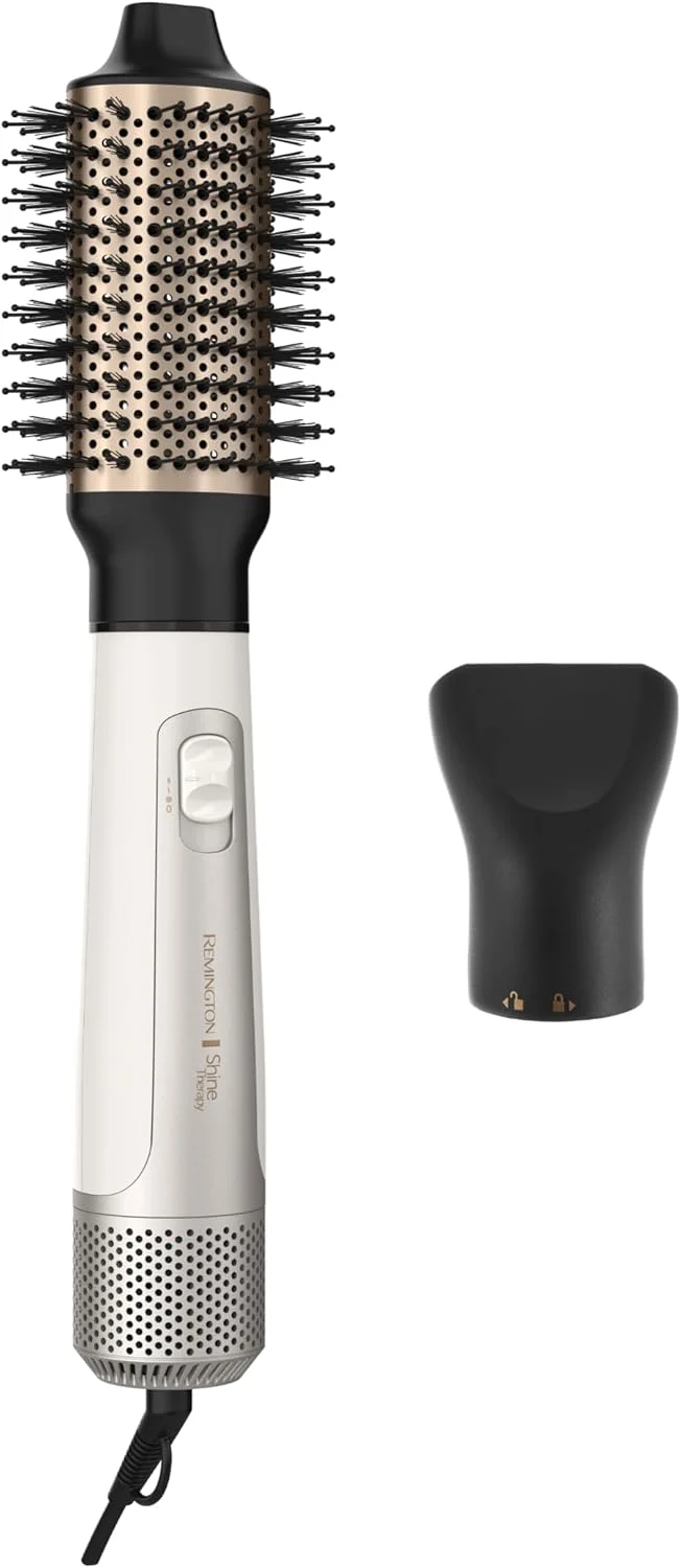 Remington Shine Therapy Hair Dryer Brush 2.4 Oval Hot Air Brush Keratin Argan Oil Ionic Anti-Frizz Ceramic Volumizer 1100W Blowout Styler for Smooth Frizz-Free Salon Hair